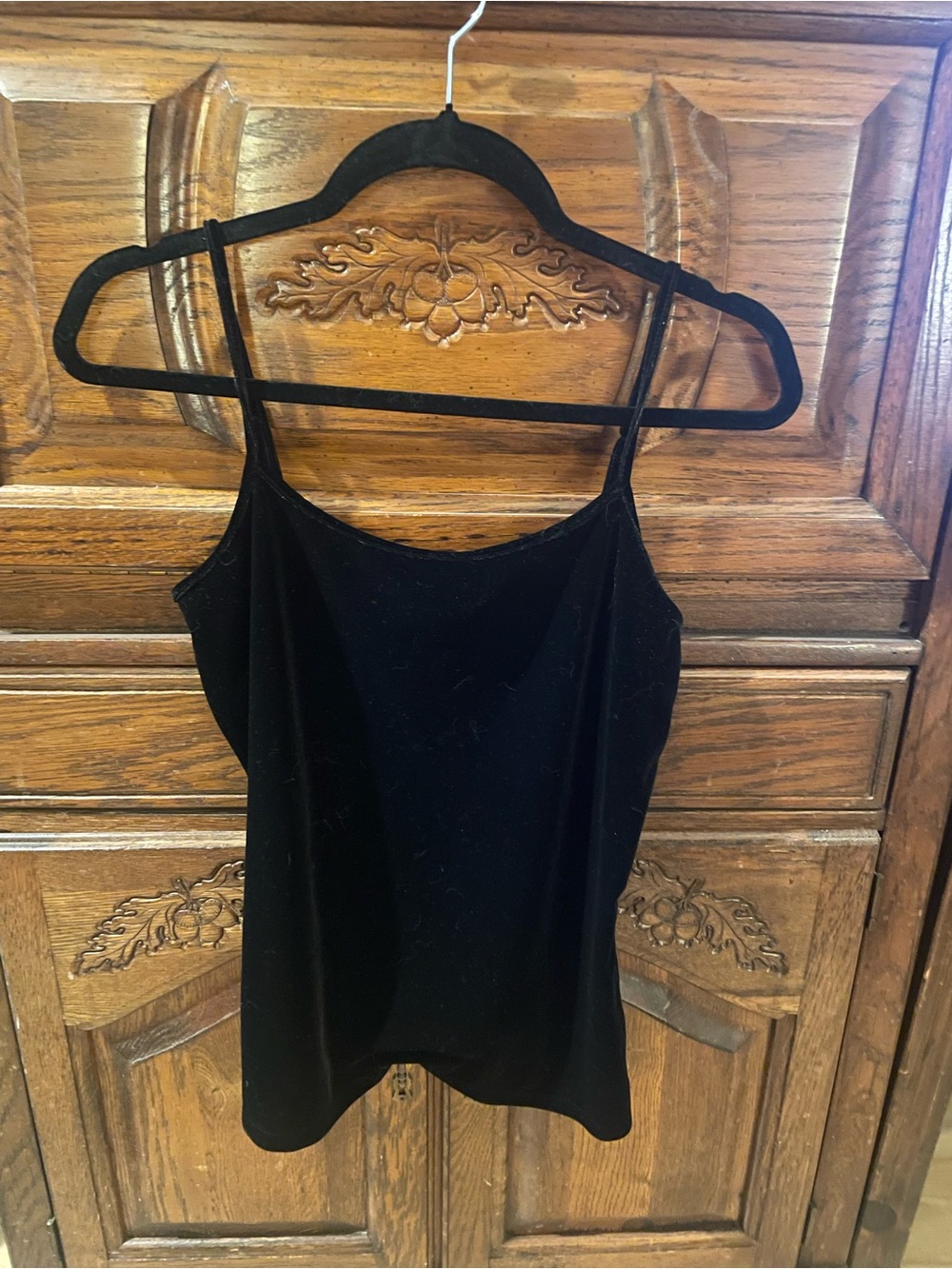 Loft Women's Black Velvet Camisole Tank Top, size 14 - Picture 6 of 8